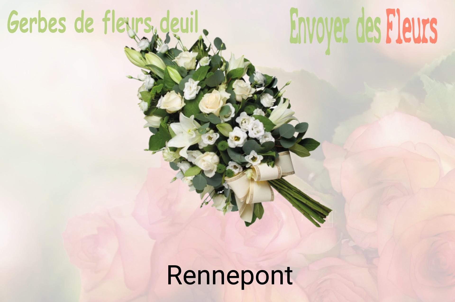 Gerbe de fleurs de deuil livrée à Rennepont